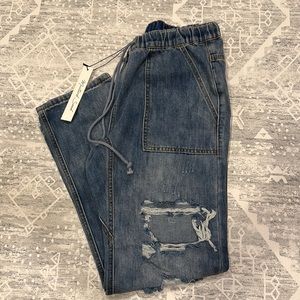 Straight leg drawstring jeans from 12th Tribe